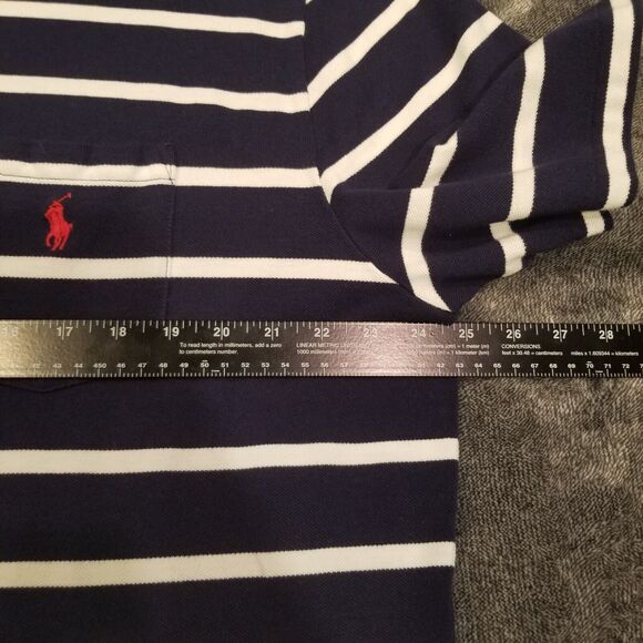 Polo Ralph Lauren Mens Blue/White Striped Polo Shirt Size XXL - Picture 6 of 8